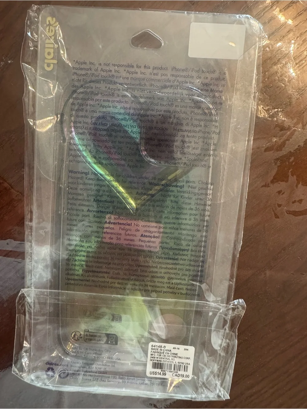 Claires glossy iridescent